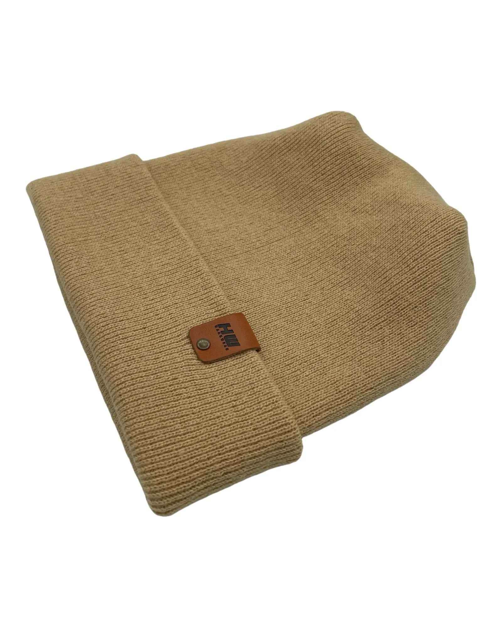 NEW HAAKWEAR H-Stitch Cuffed Beanie - Designed and Made in USA (Patented Design) - Dune Beige-1